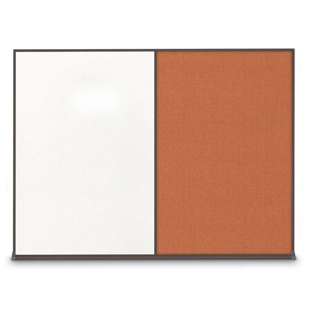 United Visual Products Double Door Radius Plus Corkboard, 60"X UV8004PLUS-SATIN-FORBO